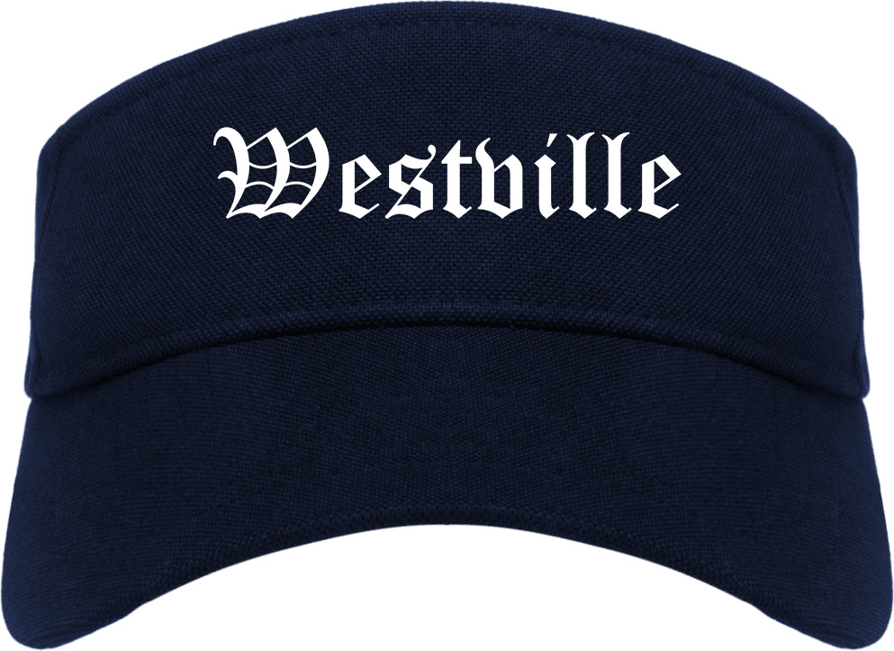 Westville New Jersey NJ Old English Mens Visor Cap Hat Navy Blue