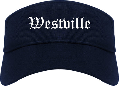 Westville New Jersey NJ Old English Mens Visor Cap Hat Navy Blue