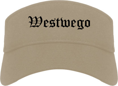 Westwego Louisiana LA Old English Mens Visor Cap Hat Khaki