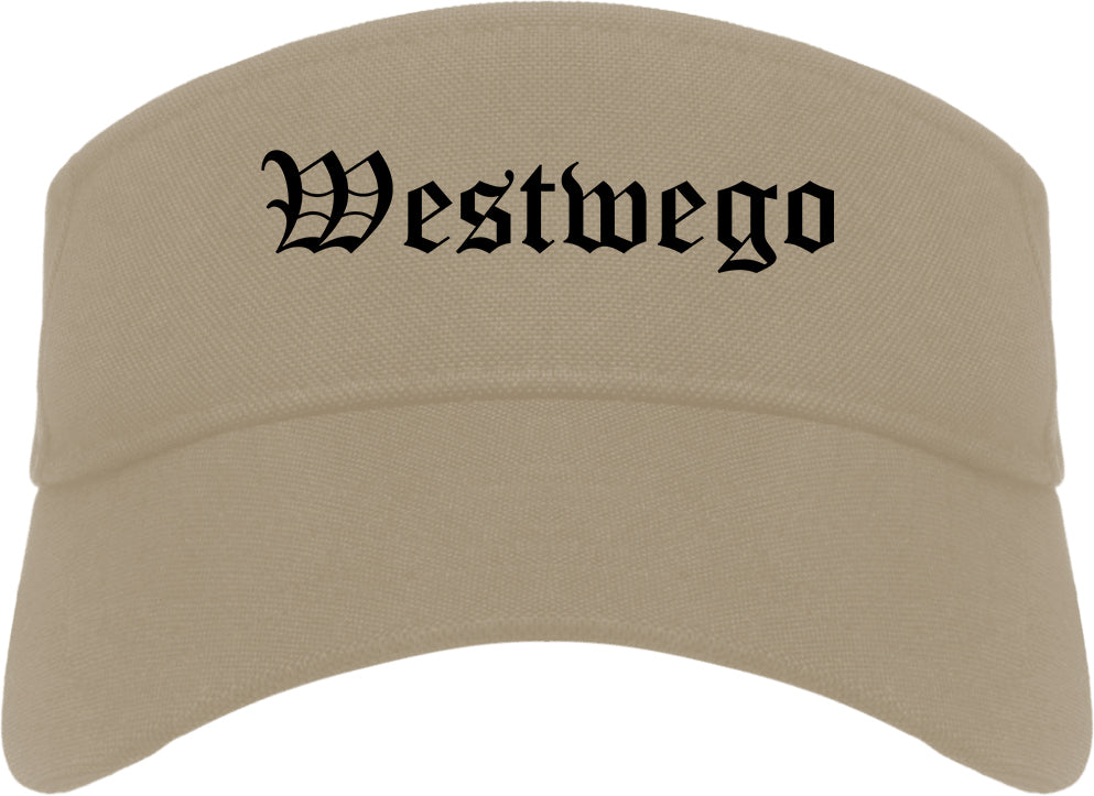 Westwego Louisiana LA Old English Mens Visor Cap Hat Khaki