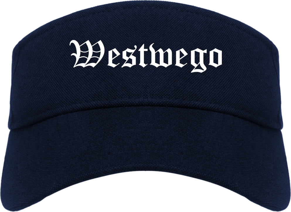 Westwego Louisiana LA Old English Mens Visor Cap Hat Navy Blue