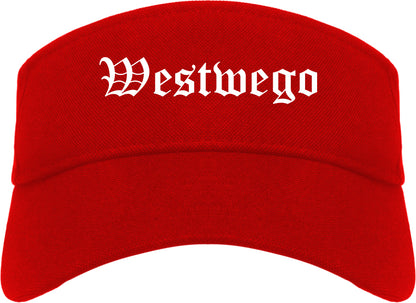 Westwego Louisiana LA Old English Mens Visor Cap Hat Red