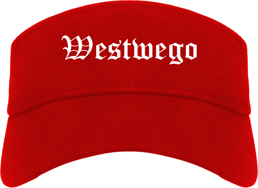 Westwego Louisiana LA Old English Mens Visor Cap Hat Red