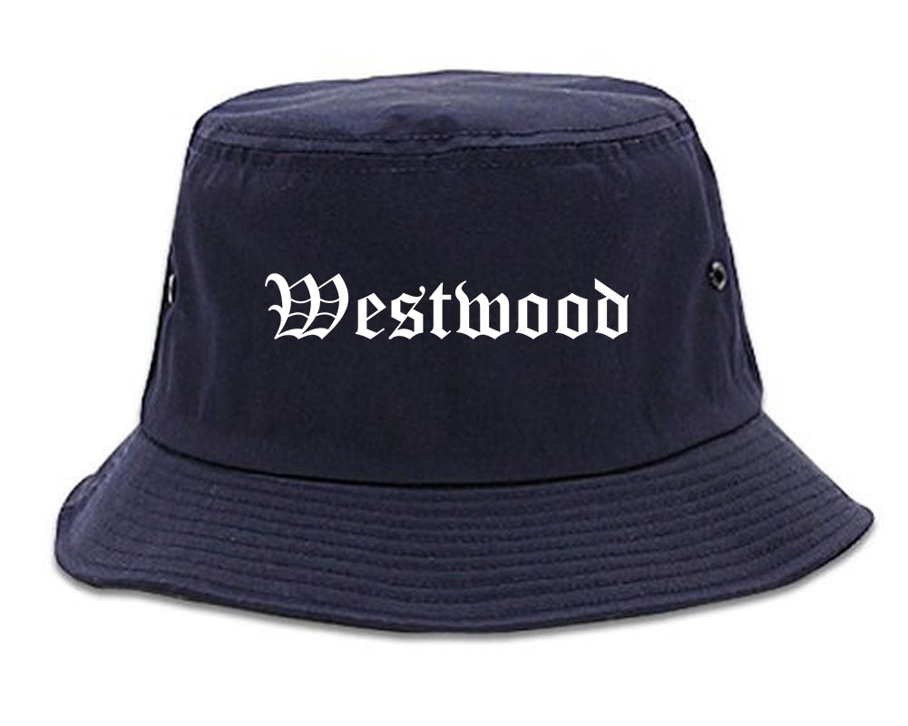 Westwood New Jersey NJ Old English Mens Bucket Hat Navy Blue
