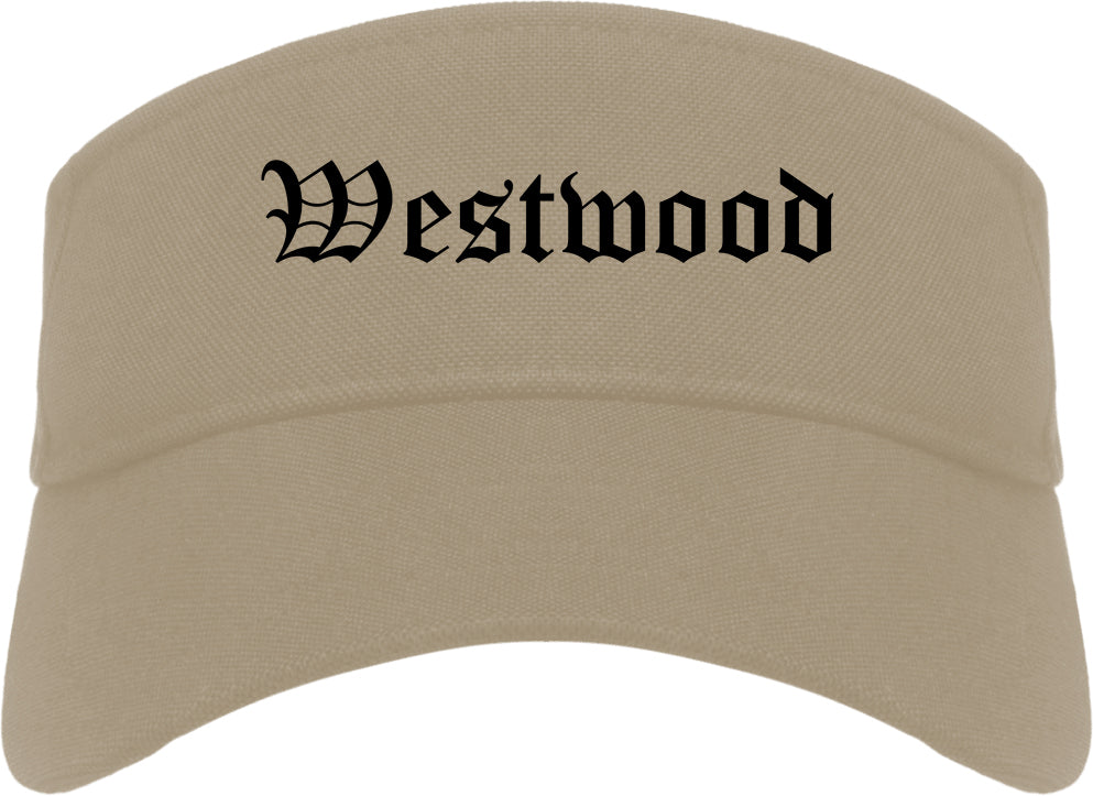 Westwood New Jersey NJ Old English Mens Visor Cap Hat Khaki