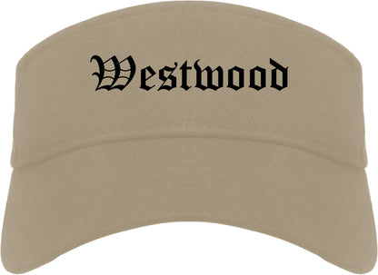 Westwood New Jersey NJ Old English Mens Visor Cap Hat Khaki