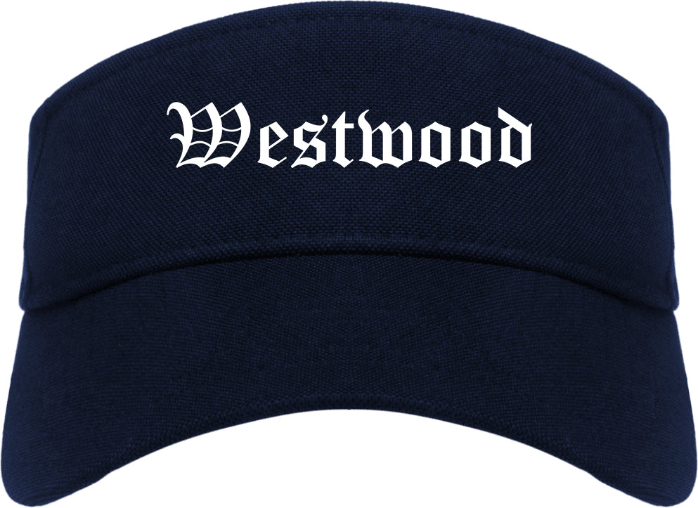 Westwood New Jersey NJ Old English Mens Visor Cap Hat Navy Blue