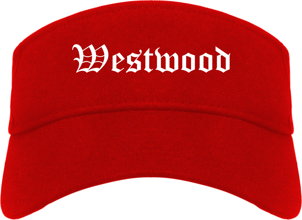 Westwood New Jersey NJ Old English Mens Visor Cap Hat Red