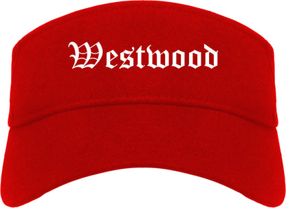 Westwood New Jersey NJ Old English Mens Visor Cap Hat Red