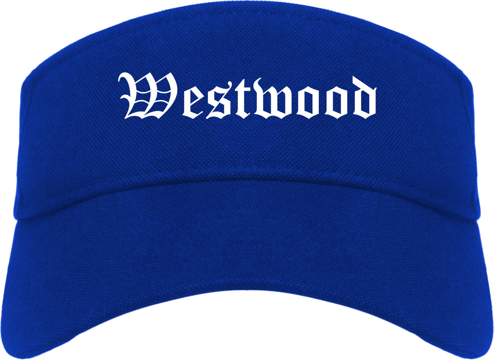 Westwood New Jersey NJ Old English Mens Visor Cap Hat Royal Blue