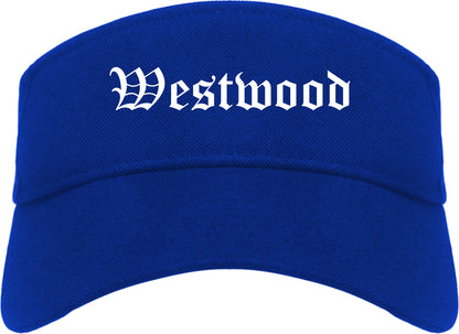 Westwood New Jersey NJ Old English Mens Visor Cap Hat Royal Blue