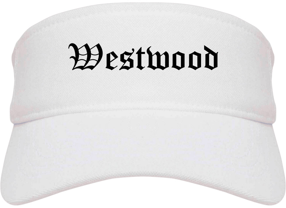 Westwood New Jersey NJ Old English Mens Visor Cap Hat White