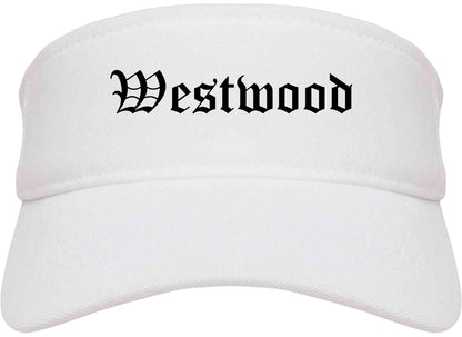 Westwood New Jersey NJ Old English Mens Visor Cap Hat White