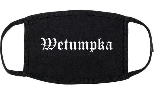 Wetumpka Alabama AL Old English Cotton Face Mask Black