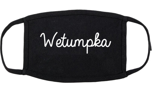 Wetumpka Alabama AL Script Cotton Face Mask Black
