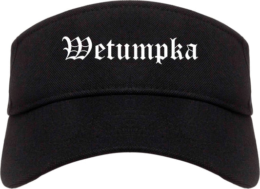 Wetumpka Alabama AL Old English Mens Visor Cap Hat Black