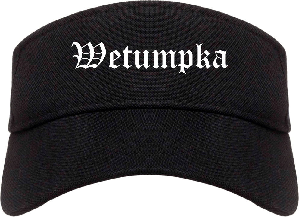 Wetumpka Alabama AL Old English Mens Visor Cap Hat Black