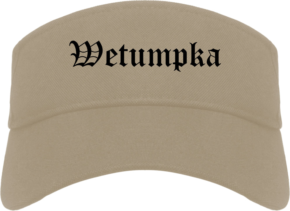 Wetumpka Alabama AL Old English Mens Visor Cap Hat Khaki