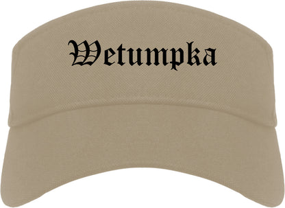 Wetumpka Alabama AL Old English Mens Visor Cap Hat Khaki