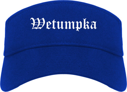 Wetumpka Alabama AL Old English Mens Visor Cap Hat Royal Blue