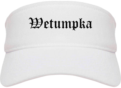 Wetumpka Alabama AL Old English Mens Visor Cap Hat White