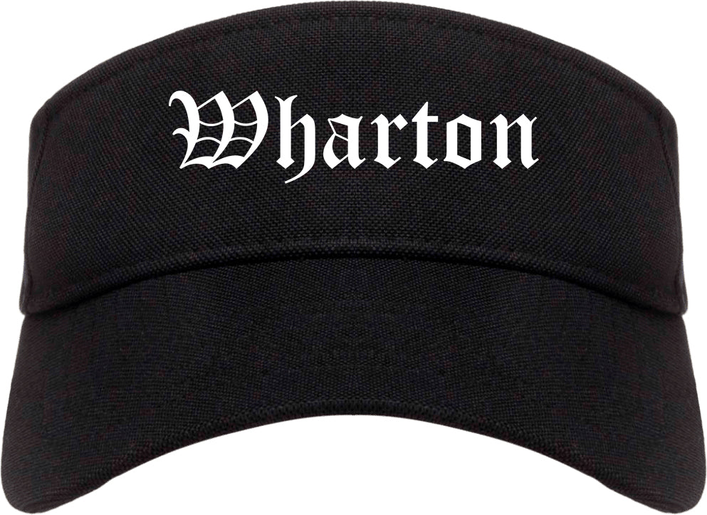Wharton New Jersey NJ Old English Mens Visor Cap Hat Black