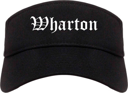 Wharton New Jersey NJ Old English Mens Visor Cap Hat Black