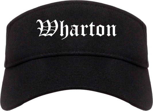Wharton New Jersey NJ Old English Mens Visor Cap Hat Black
