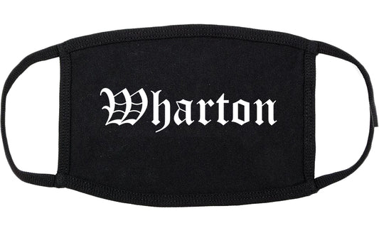 Wharton Texas TX Old English Cotton Face Mask Black