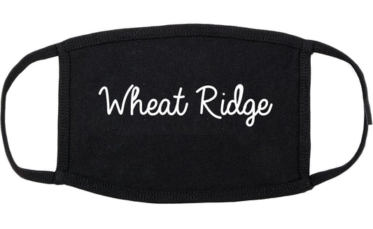 Wheat Ridge Colorado CO Script Cotton Face Mask Black
