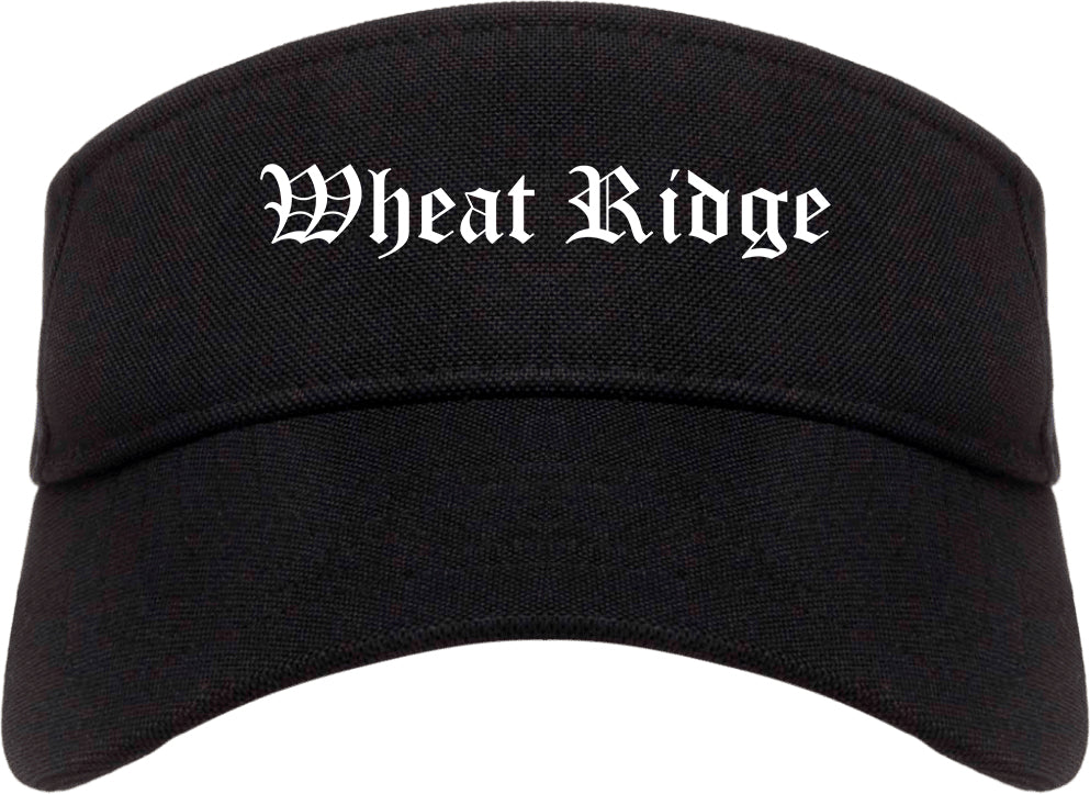 Wheat Ridge Colorado CO Old English Mens Visor Cap Hat Black
