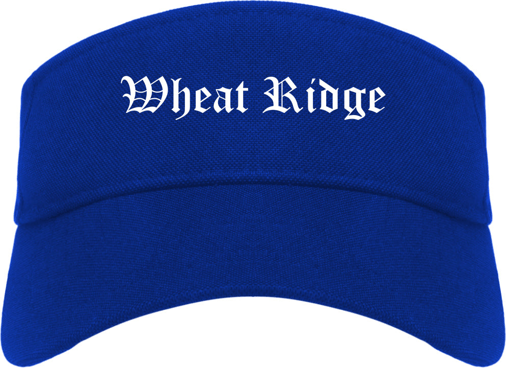 Wheat Ridge Colorado CO Old English Mens Visor Cap Hat Royal Blue