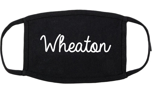 Wheaton Illinois IL Script Cotton Face Mask Black