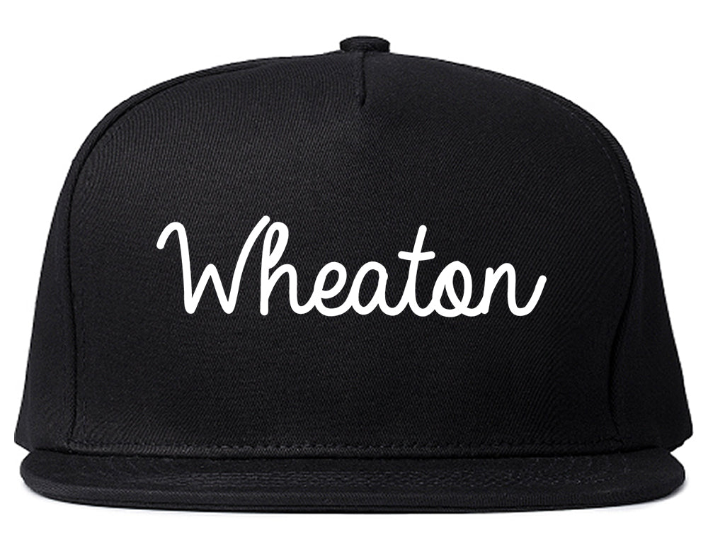 Wheaton Illinois IL Script Mens Snapback Hat Black