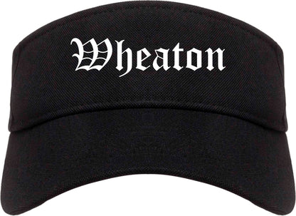 Wheaton Illinois IL Old English Mens Visor Cap Hat Black
