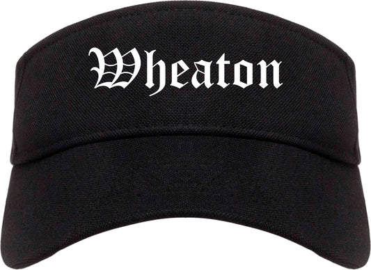 Wheaton Illinois IL Old English Mens Visor Cap Hat Black