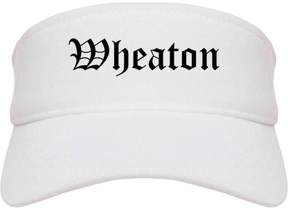 Wheaton Illinois IL Old English Mens Visor Cap Hat White