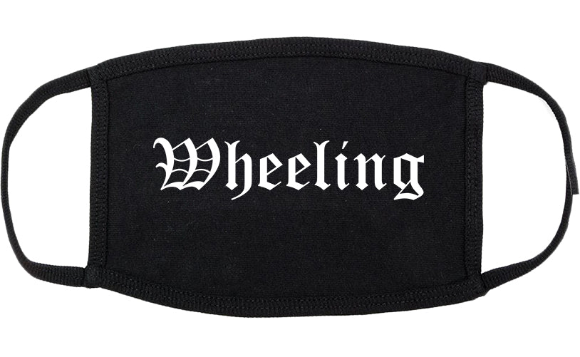 Wheeling Illinois IL Old English Cotton Face Mask Black