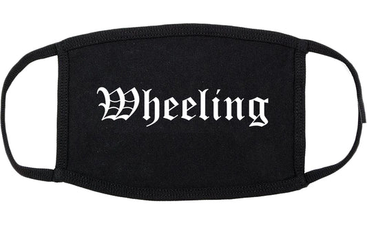 Wheeling Illinois IL Old English Cotton Face Mask Black