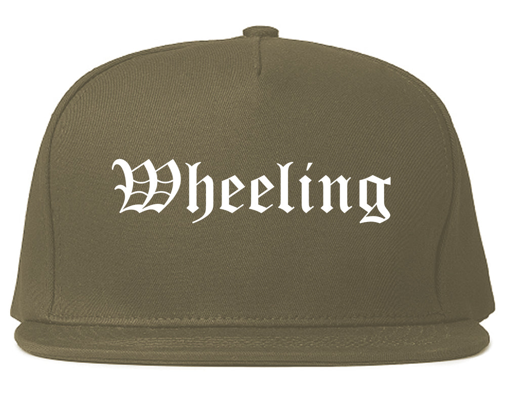 Wheeling Illinois IL Old English Mens Snapback Hat Grey