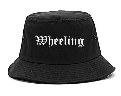 Wheeling Illinois IL Old English Mens Bucket Hat Black