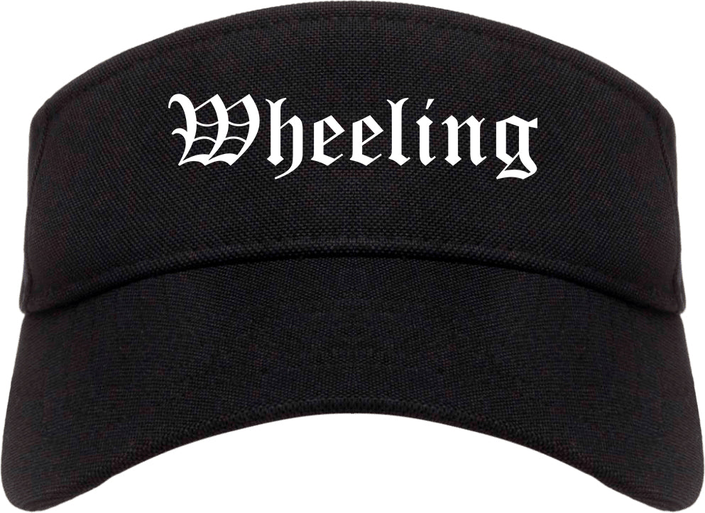 Wheeling Illinois IL Old English Mens Visor Cap Hat Black