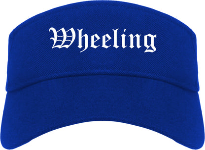 Wheeling Illinois IL Old English Mens Visor Cap Hat Royal Blue
