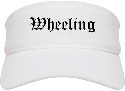 Wheeling Illinois IL Old English Mens Visor Cap Hat White