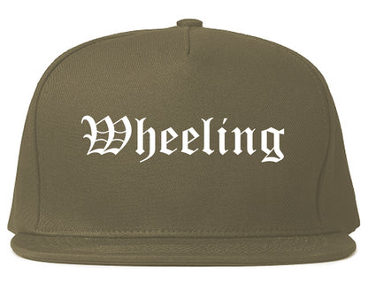 Wheeling West Virginia WV Old English Mens Snapback Hat Grey