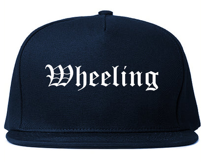 Wheeling West Virginia WV Old English Mens Snapback Hat Navy Blue