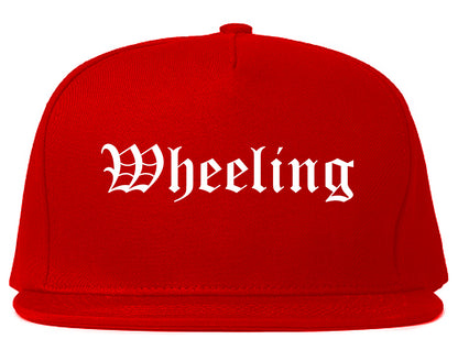 Wheeling West Virginia WV Old English Mens Snapback Hat Red