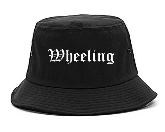 Wheeling West Virginia WV Old English Mens Bucket Hat Black