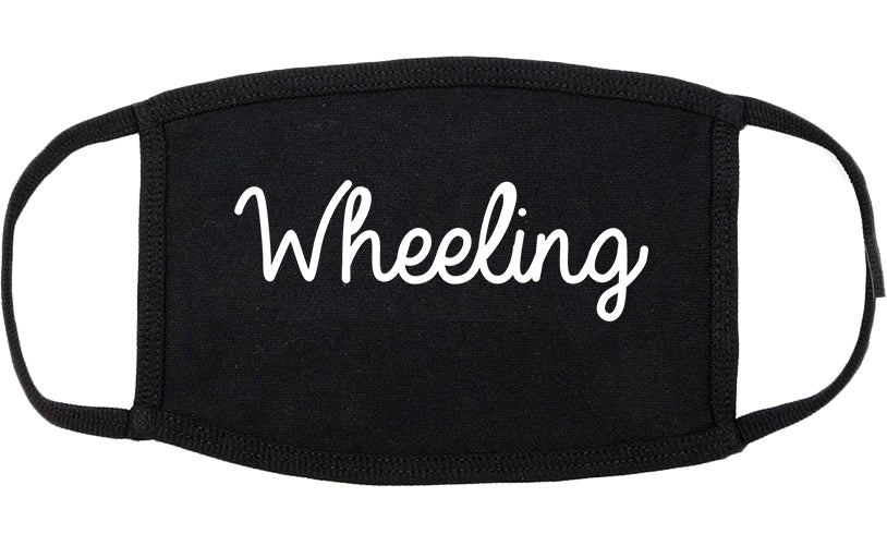 Wheeling West Virginia WV Script Cotton Face Mask Black