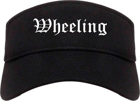Wheeling West Virginia WV Old English Mens Visor Cap Hat Black